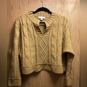 Cropped mustard knit sweater